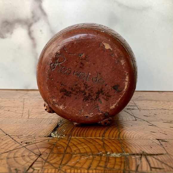 Vintage Mayan Style Figural Ceramic Vase - Picture 4 of 7